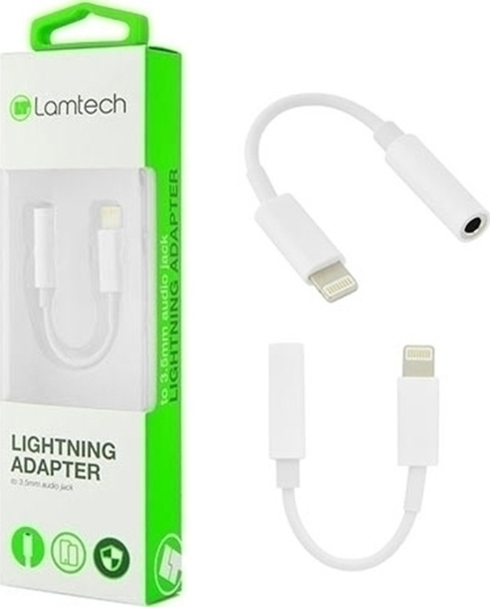 Lamtech iPhone 7/8/X Adapter Cable Jack 3.5mm (White) LAM063005