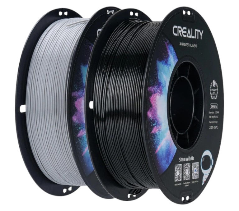Creality CR-PETG Value Pack 2kg - Black & Gray 3D Printer Filament (Black+Grey)
