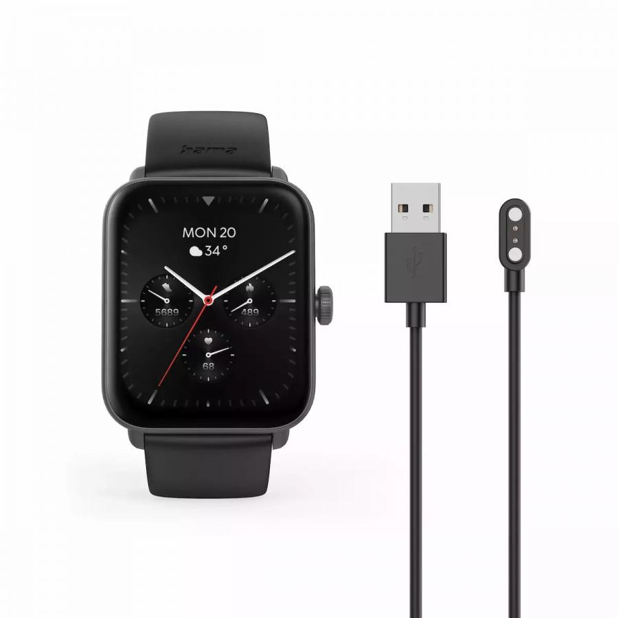 Hama  6010   Smartwatch   με Παλμογράφο  42mm   Black