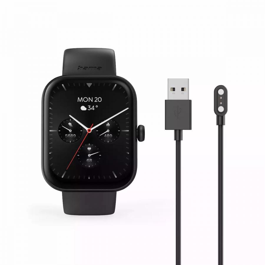 Hama 5000  Smartwatch  47mm με Παλμογράφο  Black 