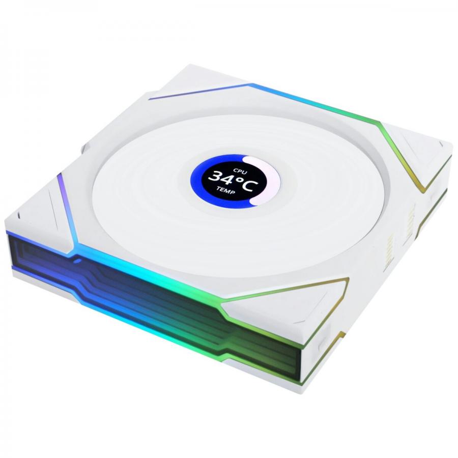 Lian Li UNI FAN TL-LCD Wireless 140 White (1pc) Case Fan - No Controller Included