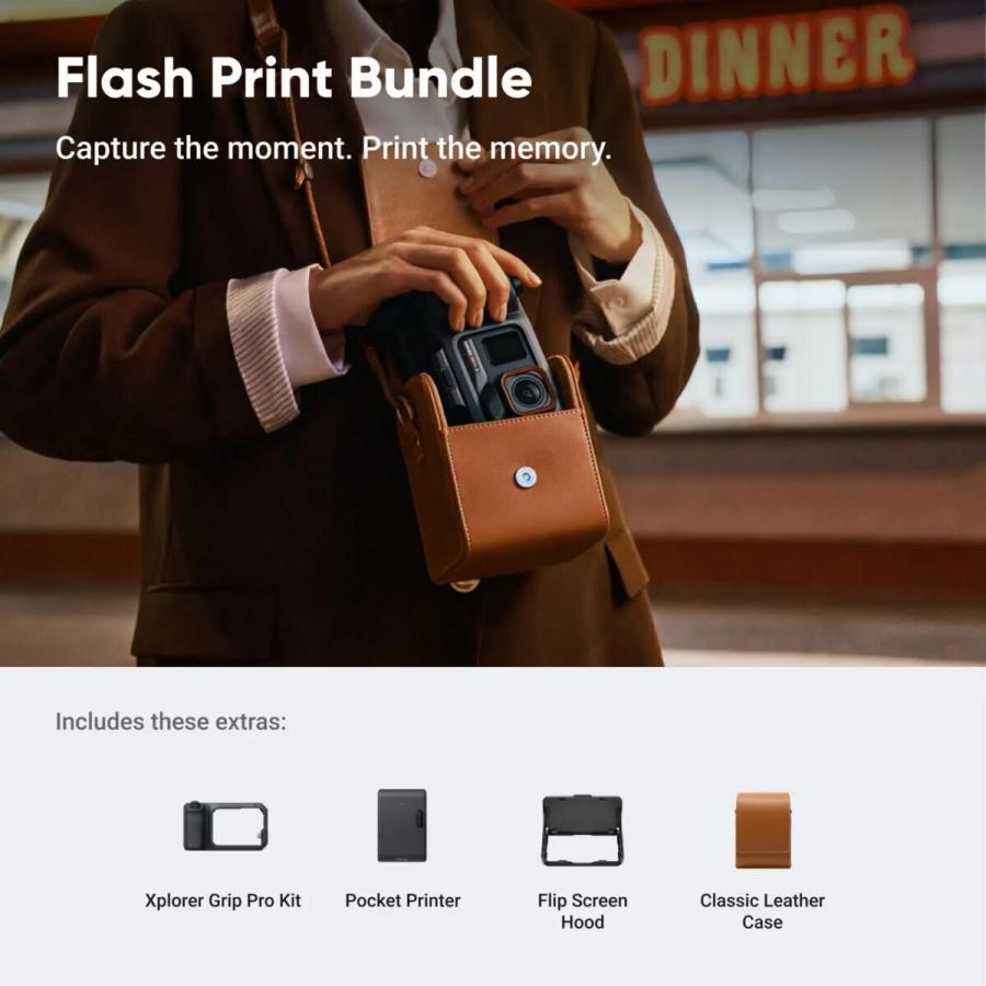Insta360 Ace Pro 2 Flash Print Bundle Action Camera - With pocket printer, prints instantly