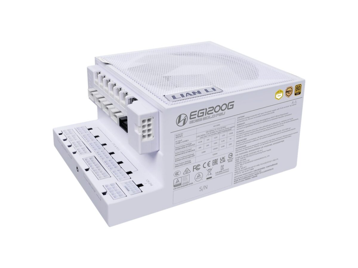 Lian Li Edge 1200W White 80+ Gold (with USB HUB), Fully Modular ATX PSU