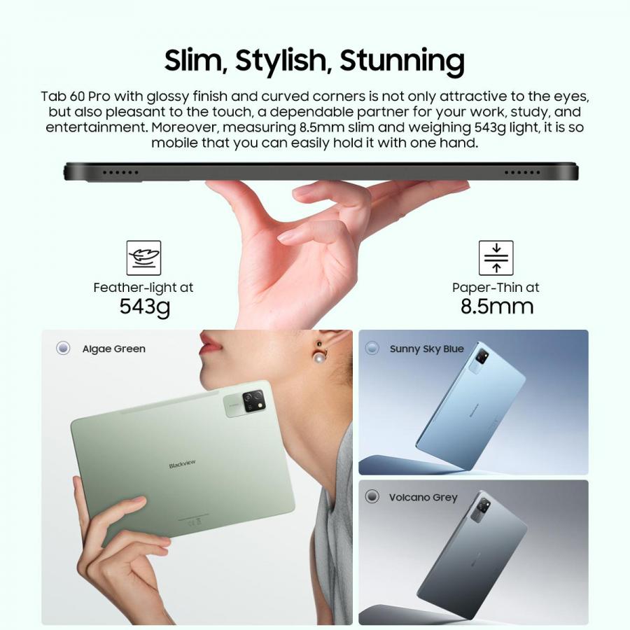 BLACKVIEW OCTA-CORE 4G LTE TABLET 10.1' (8GB+128GB) TAB60 PRO SET ANDROID 14 GREY