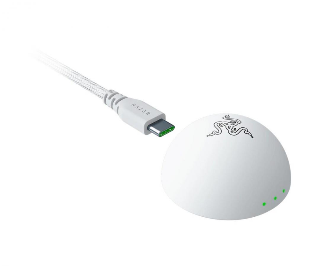 Razer DEATHADDER V4 PRO WHITE - 56g Wireless Gaming Mouse - Ergonomic - 120 Hours Battery - 45K DPI