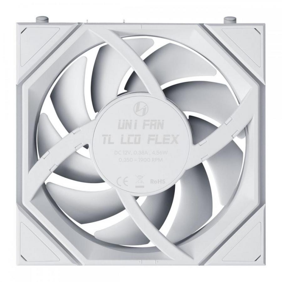 Lian Li UNI FAN TL-LCD FLEX Wireless 120 White (1pc) Case Fan - No Controller Included