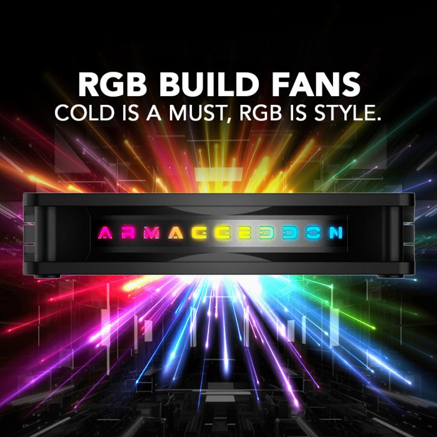 ARMAGGEDDON PC COOLING FAN 12CM CHROMA RGB KIT 3000 (5 PACK) BLACK