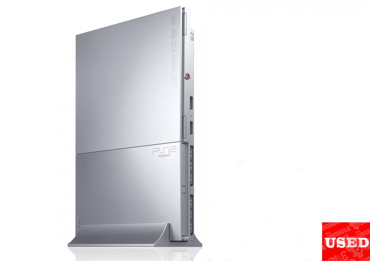 Sony PlayStation 2 Slim Silver UNBOXED with Unofficial Controller