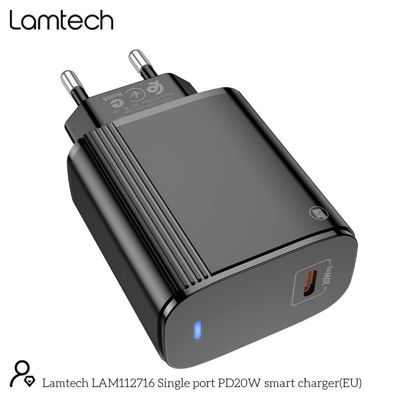 LAMTECH CHARGE AND DATA CABLE TYPE-C TO TYPE-C 60W 2M BLACK