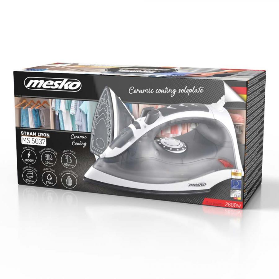 MESKO STEAM IRON 2800W WHITE/GREY