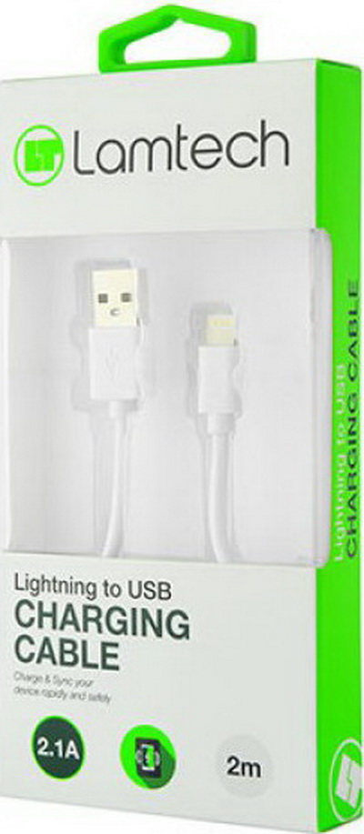 Lamtech Charging Cable for iPhone 2m (White)