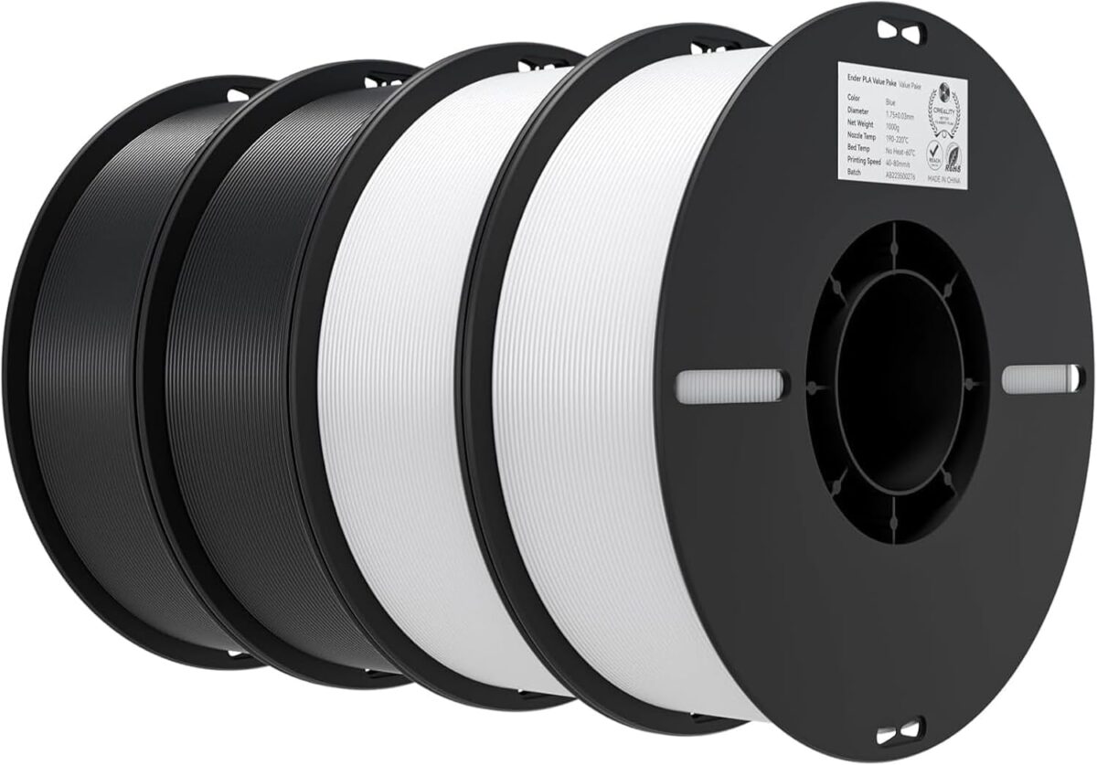 Creality EN-PLA Value Pack 4kg -  2 Χ Black & 2 Χ White - Ender Filament 4kg 1.75 (3301010473)