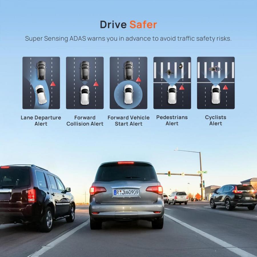 70mai A800SE-1 Front & Rear Dash Cam 4k w. 3inch screen set w. Rearview Cam - 2160p 140FOV