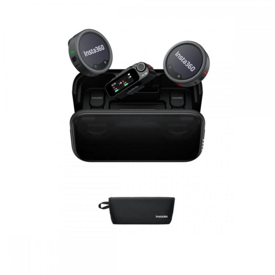 Insta360 Wireless Microphone Pro 2 TX+1 RX+Charge Case - 3-Mic Array, AI NoiseCancel, Custom Display