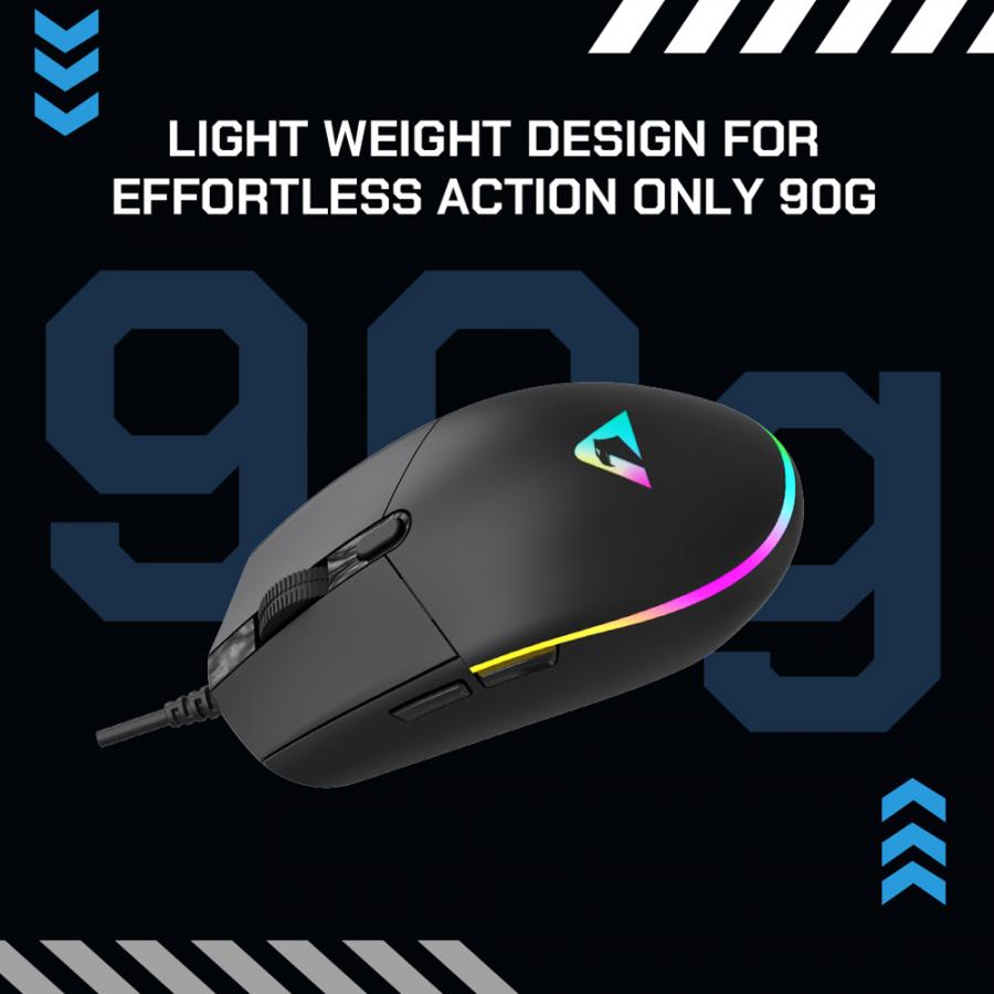 ARMAGGEDDON GAMING MOUSE 12800CPI RAVEN III SIGMA STEALTH BLACK