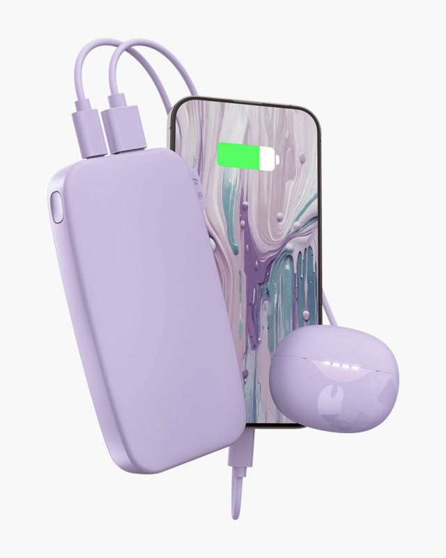 ----Fresh N Rebel  Powerbank 12000 mAh USB-C  -  Ultra Fast Charging & 20W PD  -  Dreamy Lilac---