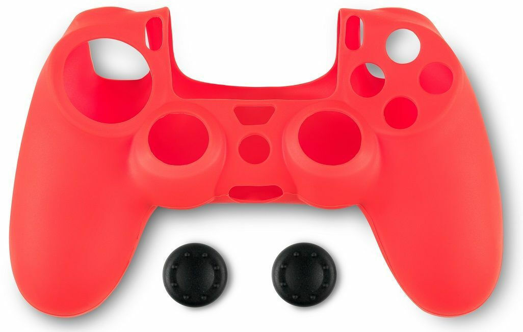 Spartan Gear - Controller Silicon Skin Cover and Thumb Grips  (compatible with playstation 4) (colour: Red)