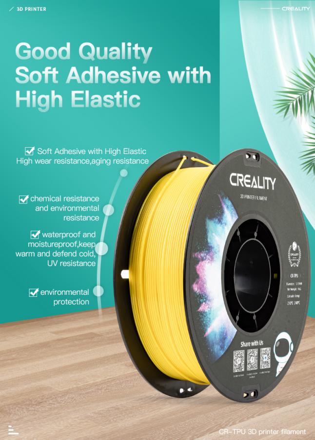 Creality CR-TPU White 3d Printer Soft Adhesive material Filament 1kg 1.75