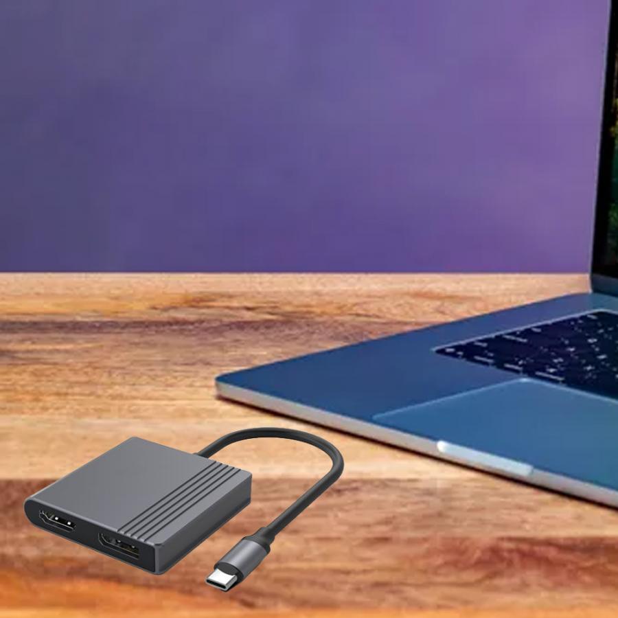 CABLEXPERT TYPE-C TO HDMI + DP ADAPTER 4K 60HZ BLACK