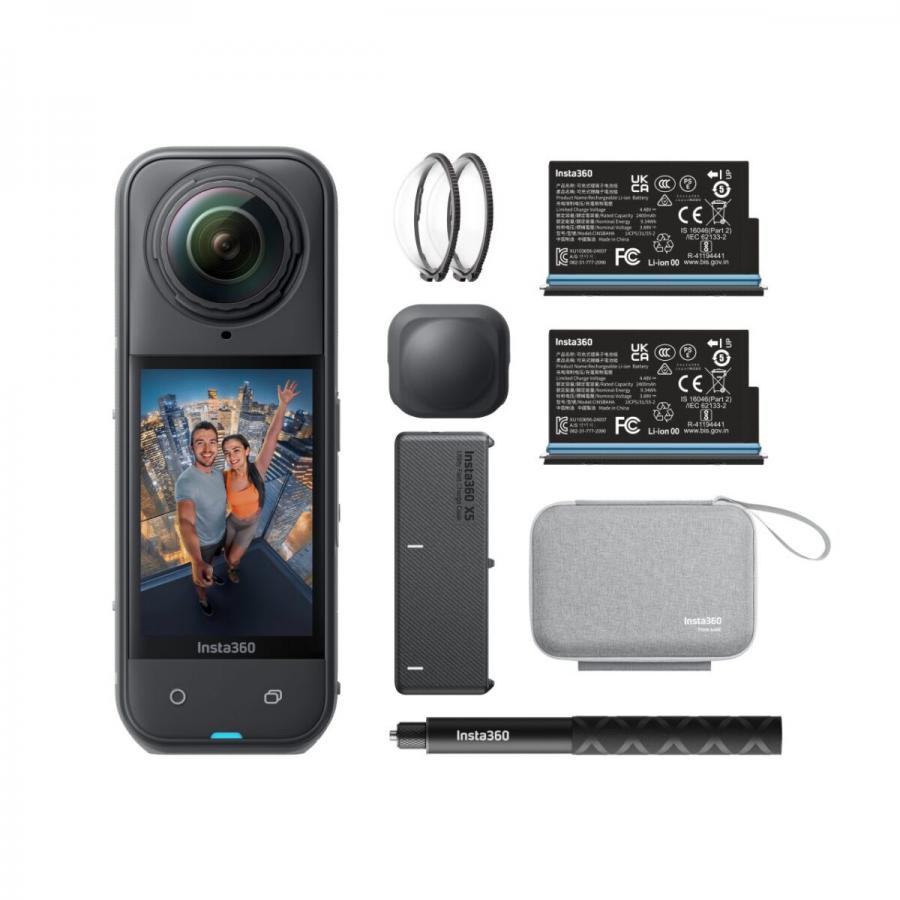 Insta360 X5 - 8K, Triple AI Chip, Action Camera Essentials Bundle