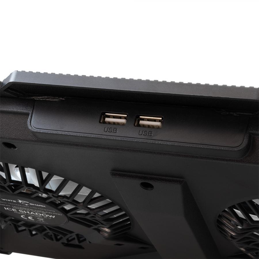 WHITE SHARK COOLING PAD GCP-10 2 FANS RGB