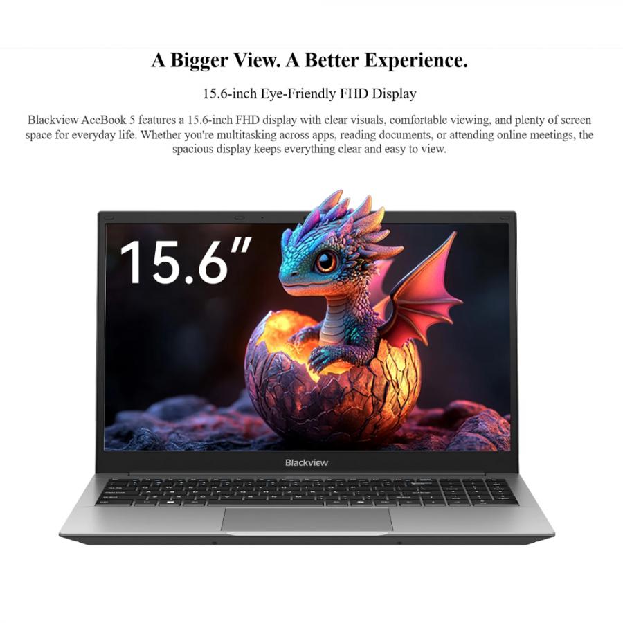 BLACKVIEW QUAD-CORE 15.6' (8GB+256GB) ACEBOOK 5 WIN11 PRO GREY