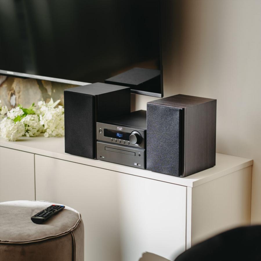 ADLER MINI HI-FI STEREO SYSTEM WITH BT, CD, USB & FM BLACK