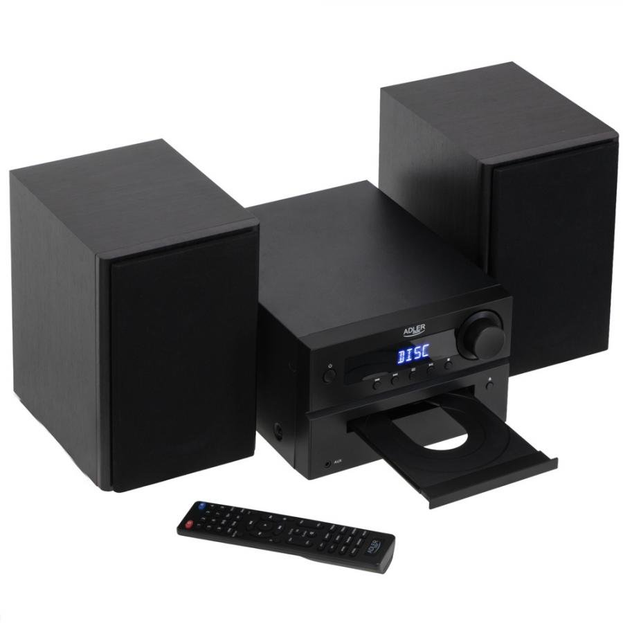 ADLER MINI HI-FI STEREO SYSTEM WITH BT, CD, USB & FM BLACK