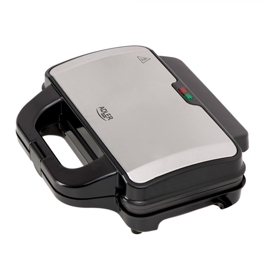 ADLER SANDWICH MAKER XXL SIZE 1300W BLACK SILVER