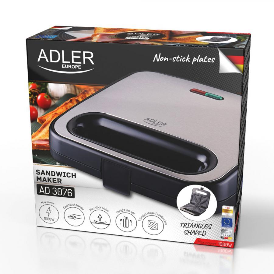 ADLER SANDWICH MAKER 1000W BLACK