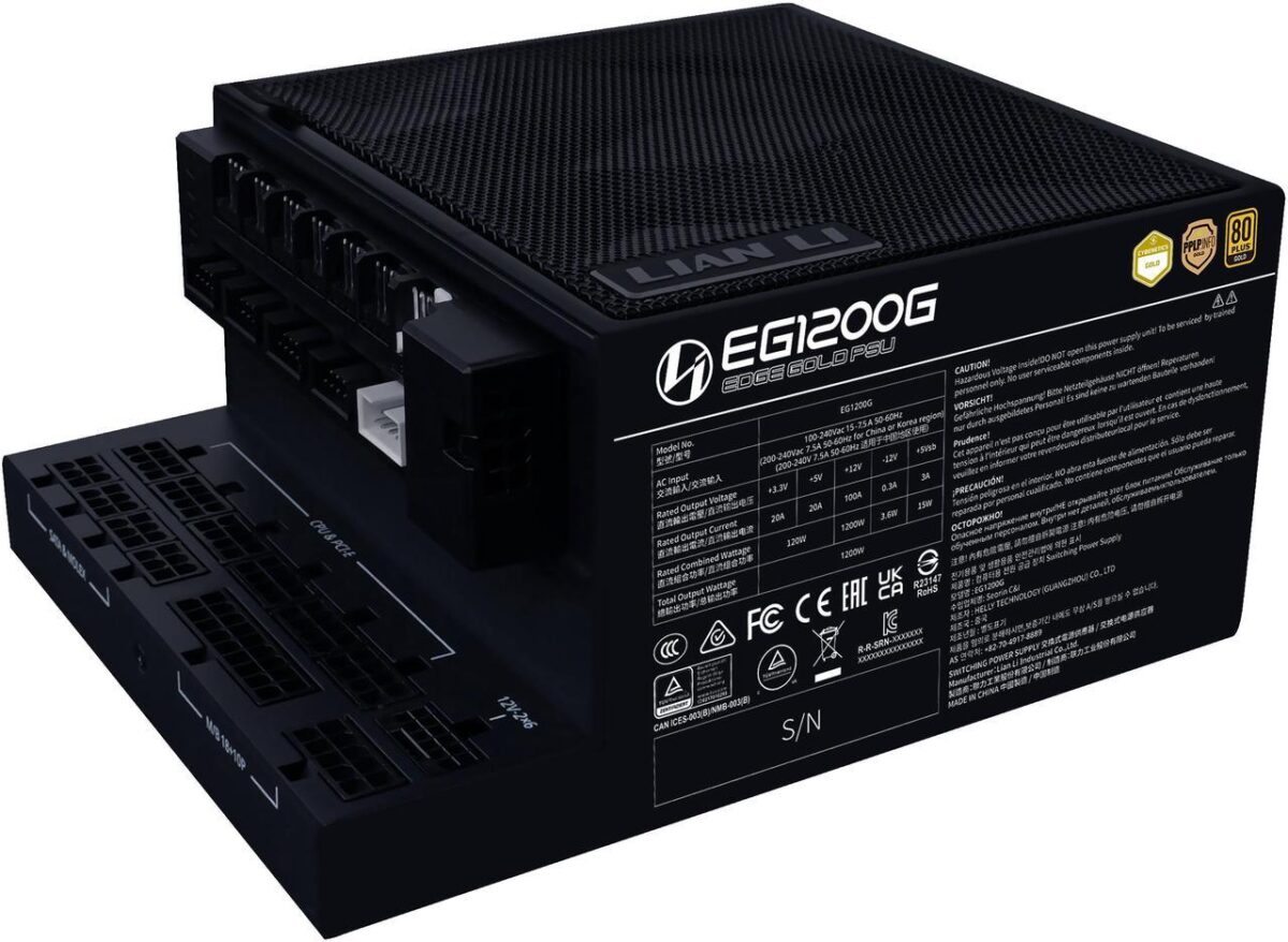 Lian Li Edge 1200W Black 80+ Gold (with USB HUB), Fully Modular ATX PSU