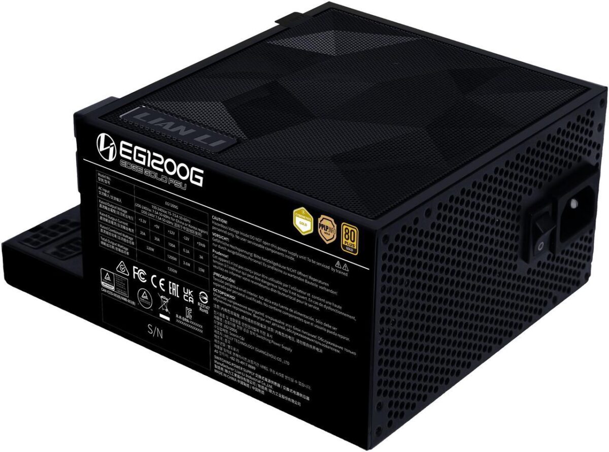 Lian Li Edge 1200W Black 80+ Gold (with USB HUB), Fully Modular ATX PSU