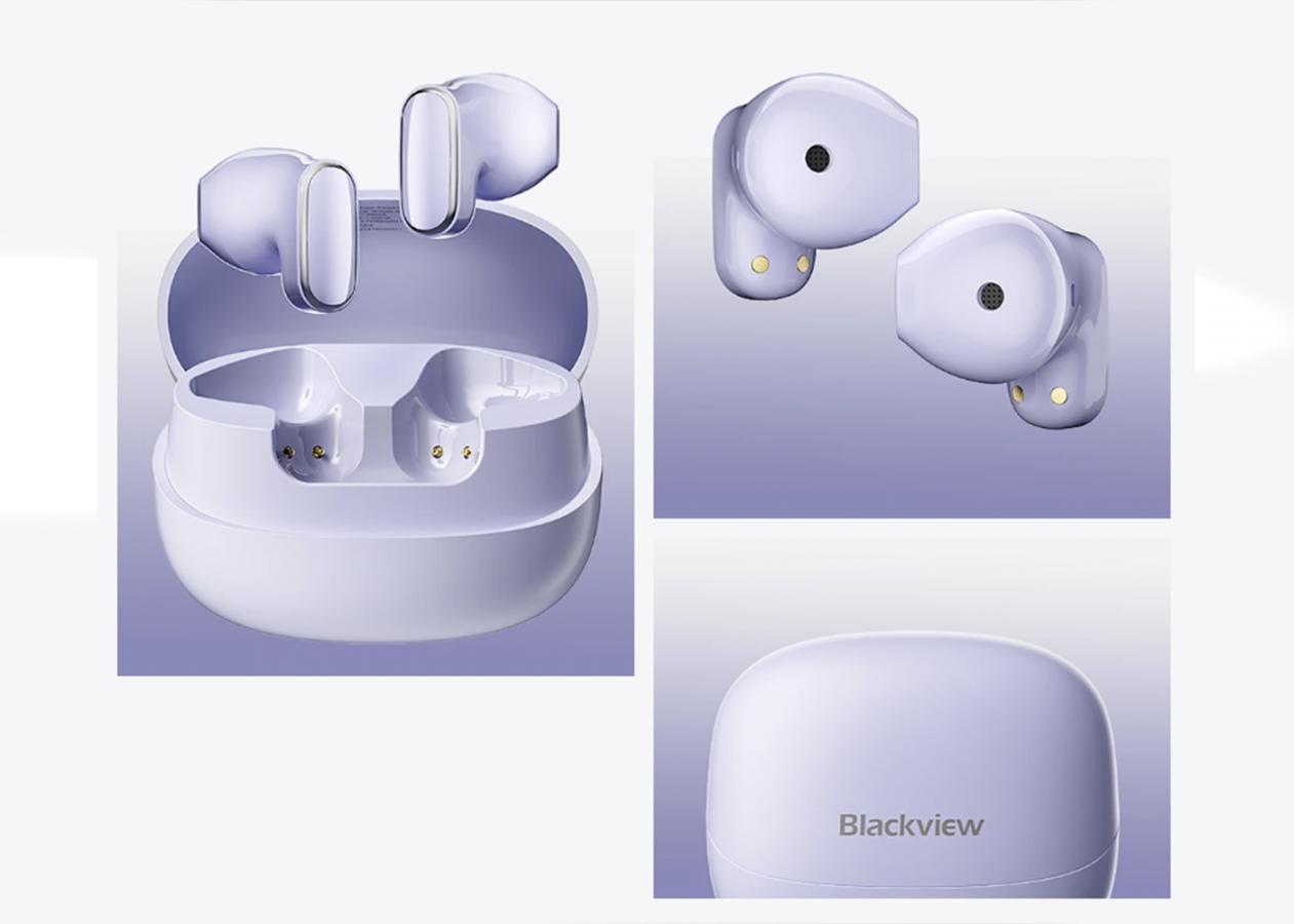 BLACKVIEW BT5.4 IPX4 WATERPROOF AIRBUDS 20 WITH CHARGING DOCK LILAC PURPLE