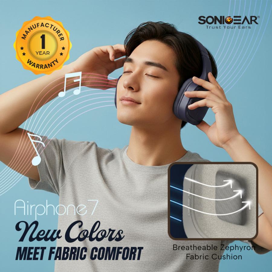 SONICGEAR BT 5.3 HEADSET AIRPHONE 7 (2025) GRAPHITE