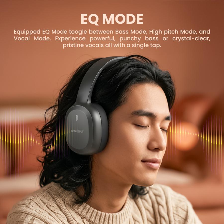 SONICGEAR 2-IN-1 BT6.0 FOLDABLE HEADPHONES AIRPHONE 8 LONG BLACK