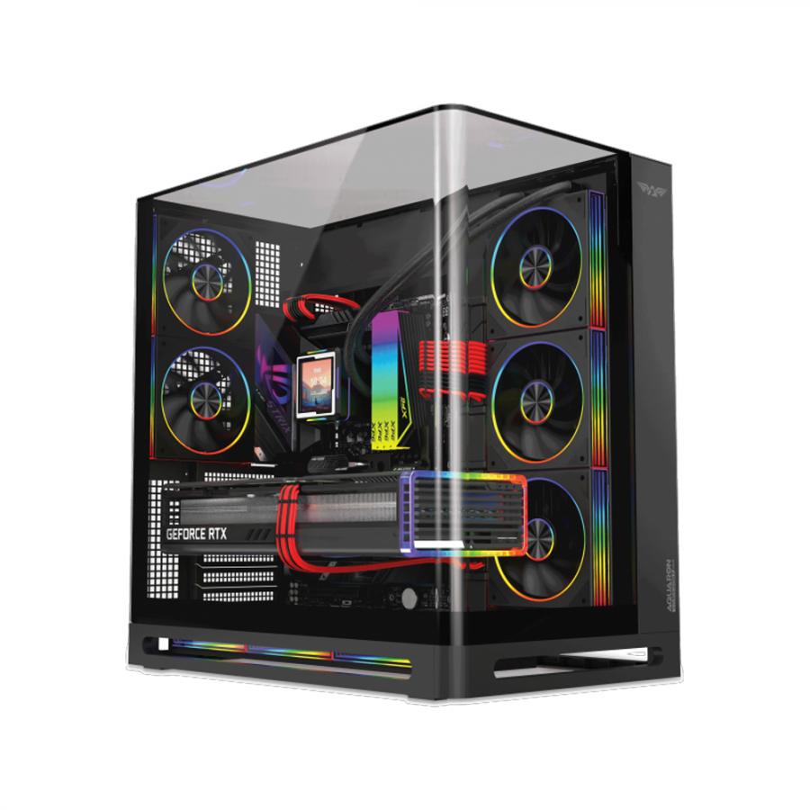 ARMAGGEDDON FULL ATX PC CASE AQUARON X-CURVE ULTRA 8 ARGB BLACK