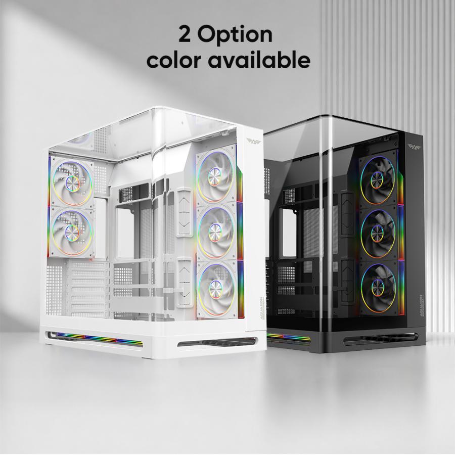 ARMAGGEDDON FULL ATX PC CASE AQUARON X-CURVE ULTRA 8 ARGB BLACK