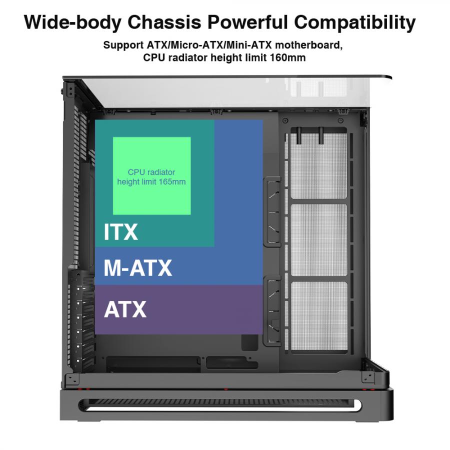 ARMAGGEDDON FULL ATX PC CASE AQUARON X-CURVE ULTRA 8 ARGB BLACK