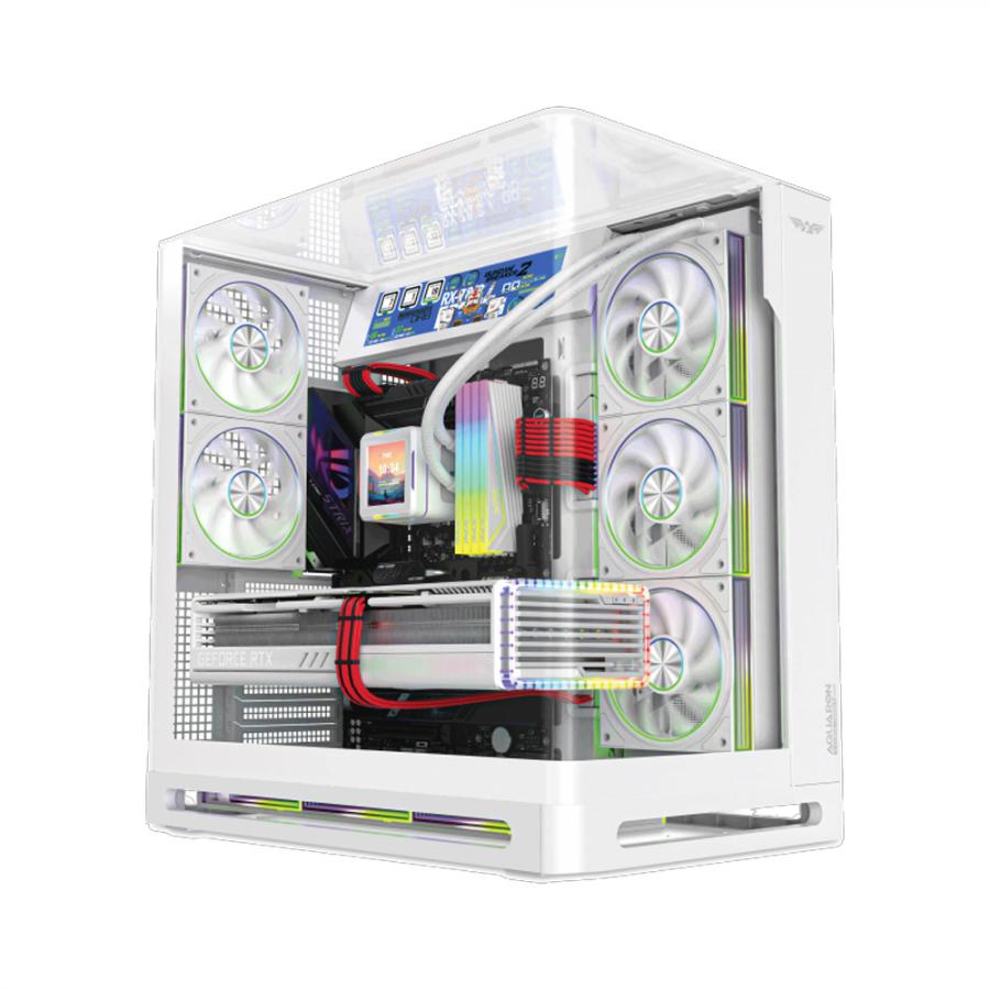 ARMAGGEDDON FULL ATX PC CASE AQUARON X-CURVE VISION 8 ARGB WHITE