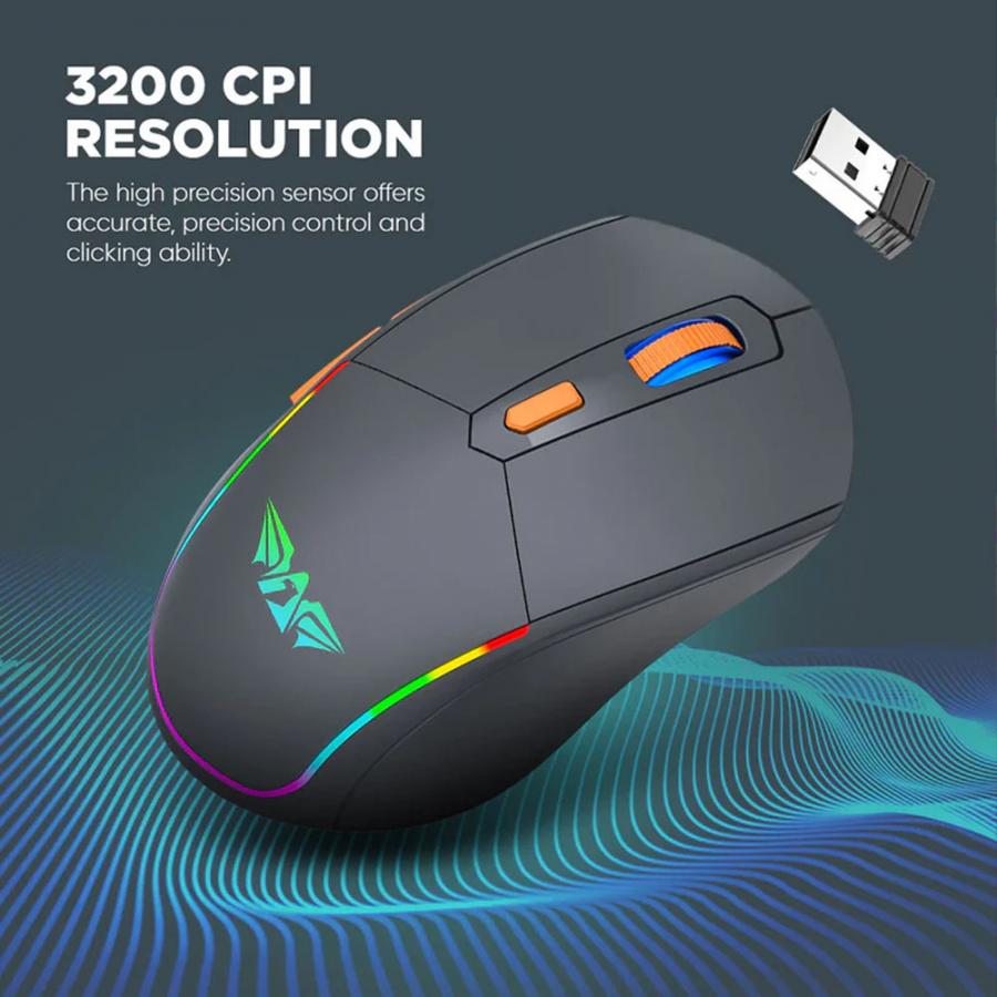 ARMAGGEDDON DUAL MODE GAMING COMBO KEYBOARD AND MOUSE MM-852R DUO STEALTH GREY ORANGE