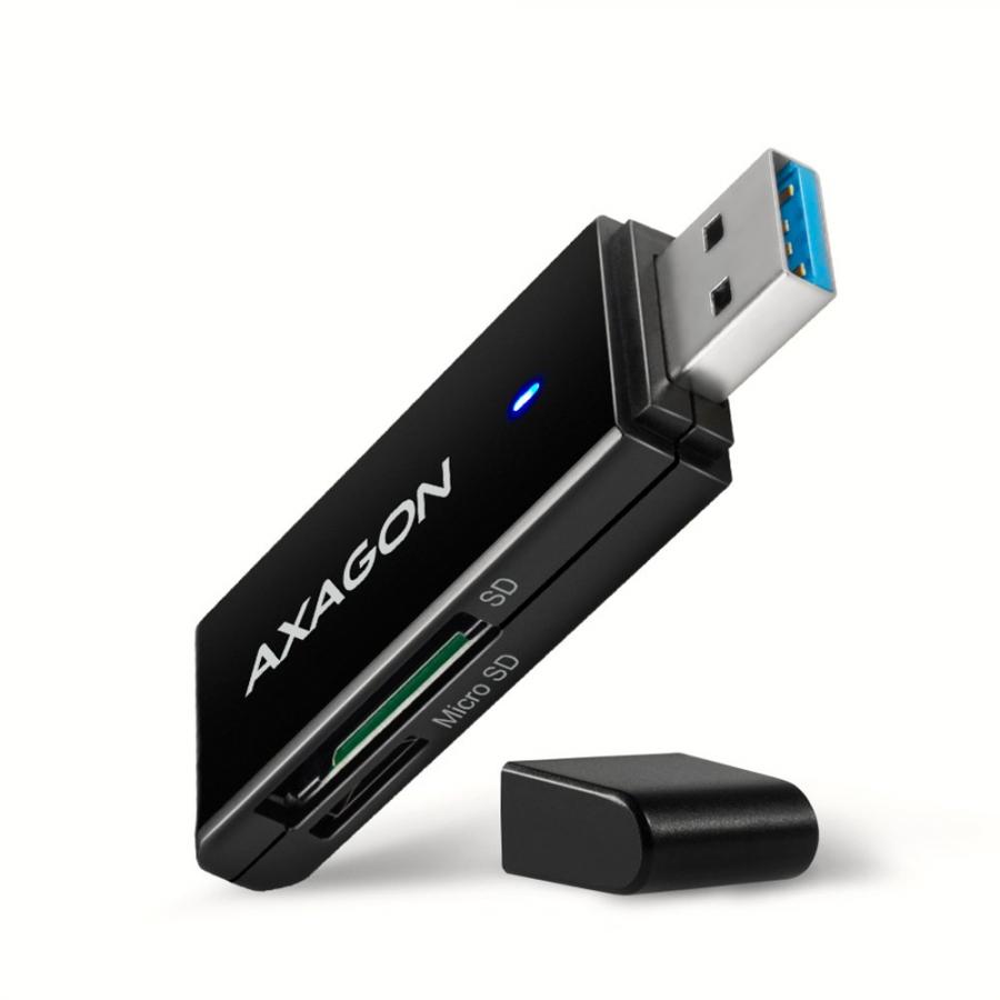 AXAGON CRE-S2N EXTERNAL SLIM CARD READER 2-SLOT & LUN SD/MICROSD