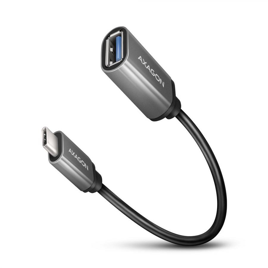 AXAGON RUCM-AFAC USB 3.2 GEN 1 TYPE-C MALE > TYPE-A FEMALE, CABLE ADAPTER 0,2M, 3A, ALU