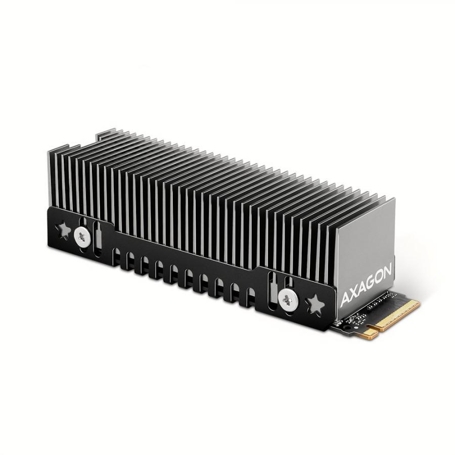 AXAGON CLR-M2XT PASSIVE - M.2 SSD, 80MM SSD, ALU BODY, SILICONE THERMAL PADS, HEIGHT 24MM