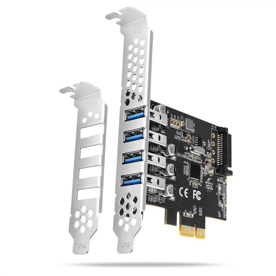 AXAGON PCEU-43RS PCIE ADAPTER 4X USB3.0 UASP, RENESAS, 15-PIN SATA POWER SUPPLY, DUAL POWER