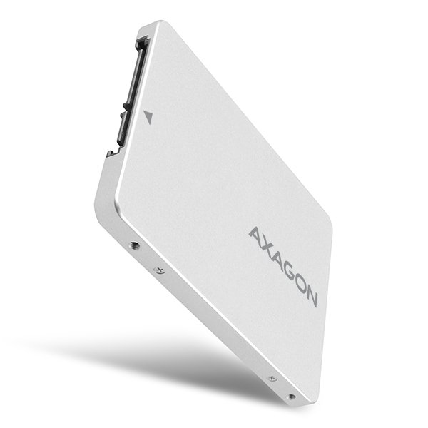 AXAGON RSS-M2SD SATA - M.2 SSD SATA, UP TO 80MM SSD, ALU BODY, SILVER