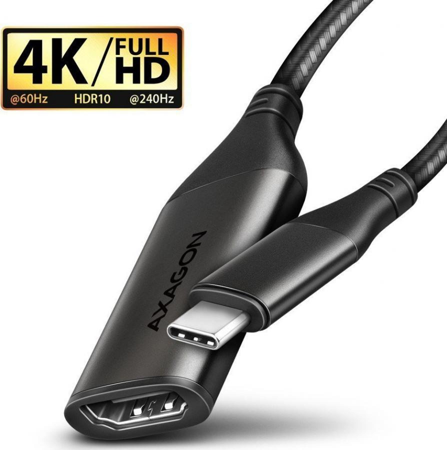 AXAGON RVC-HI2M USB-C -> HDMI 2.0 ADAPTER 4K/60HZ ALUMINUM, 25CM CABLE