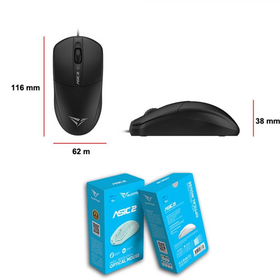 ALCATROZ USB HR 1600 CPI OPTICAL MOUSE BLACK