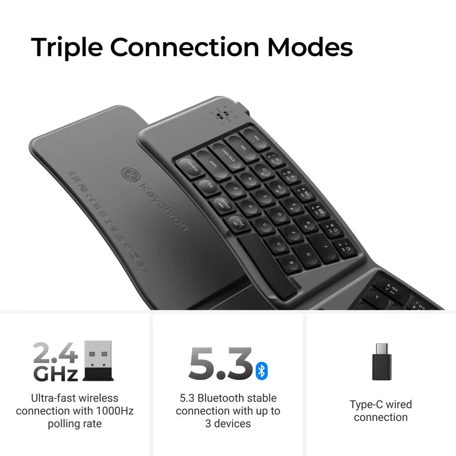 Keychron B11 Pro (B11P-K1) Ultraslim Wireless BT Foldable Keyboard Online customization - Gray US La
