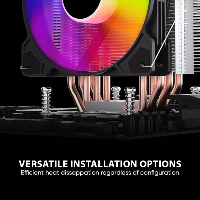ARMAGGEDDON ARGB SILENT 12CM CPU COOLING FAN 6 HEAT PIPES WHITE