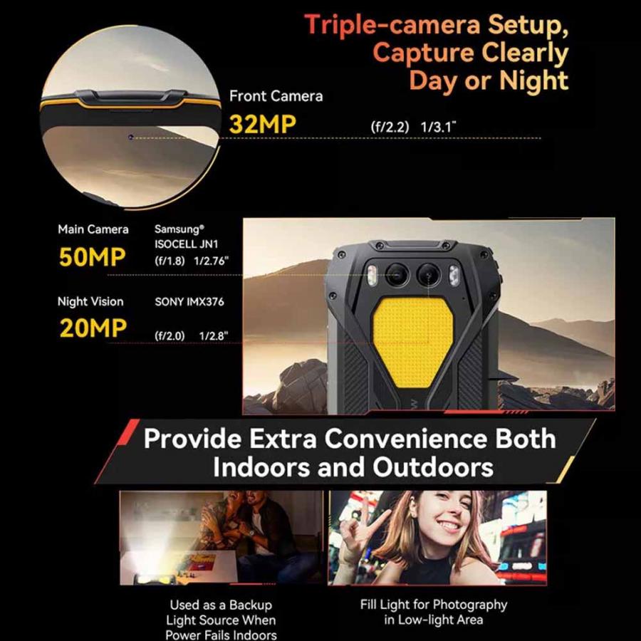 BLACKVIEW BV7300 OCTACORE (6GB+256GB) NFC RUGGED SMARTPHONE BLACK